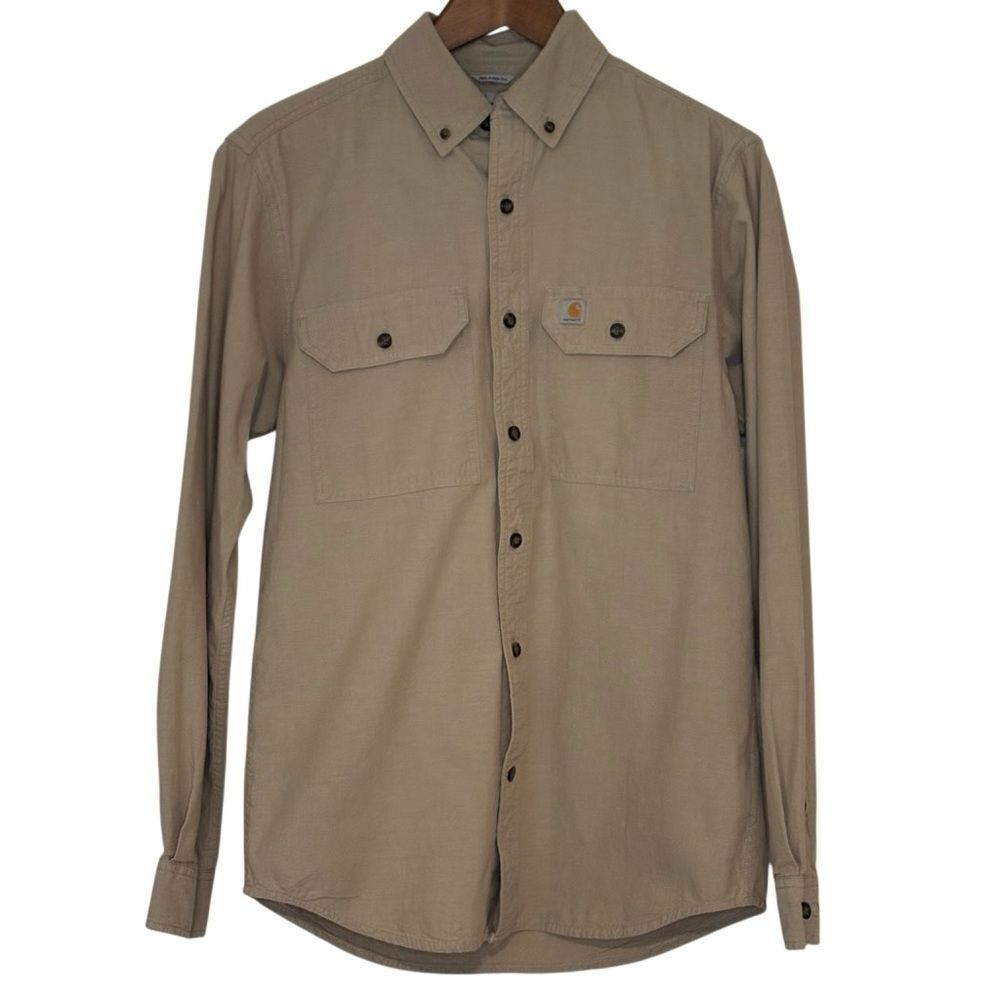 Carhartt Tan Button Down Shirt. Relaxed Fit. Size Small. Great Condition!!
